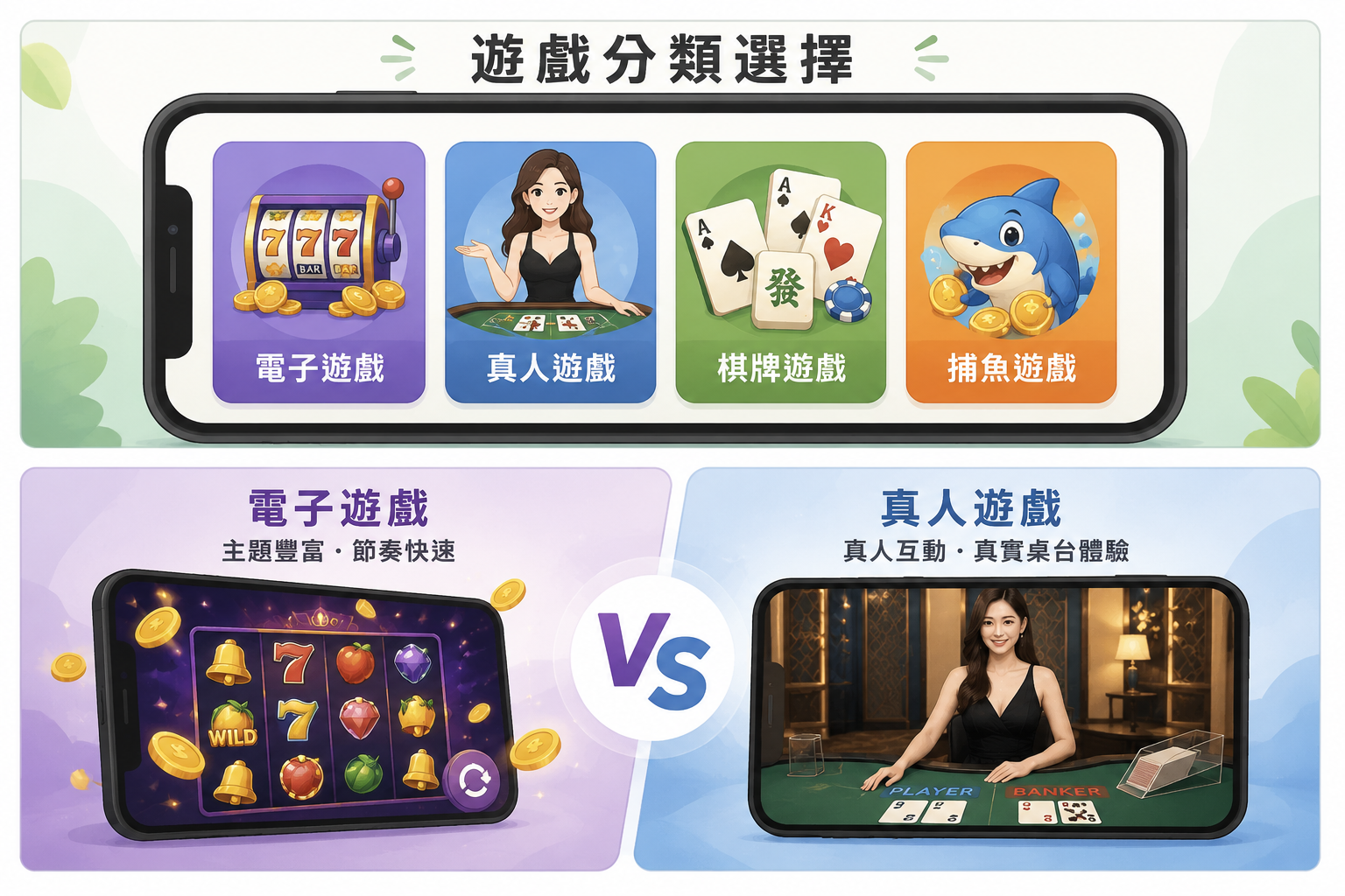 遊戲分類選擇示意圖